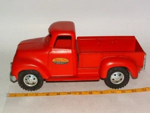 * 1950s TONKA PRESSED STEEL RED TOY PICK-UP TRUCK 12 1/2" LONG ! - Picture 1 of 9