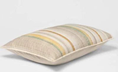 Funda de almohada a rayas con puntada de selección estándar umbral (1) multicolor Foto 1 de 4