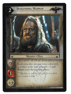 2002 Decipher Lord of the Rings CCG: The Two Towers Dunlending Madman #4C12 - Image 1 of 4