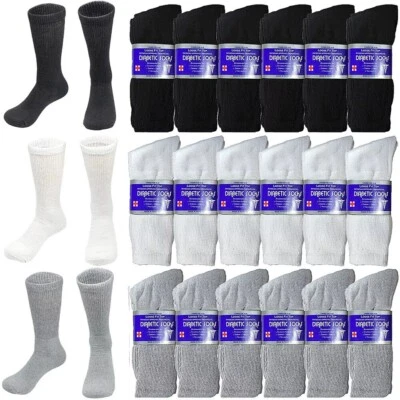 Wholesale Bulk Mens Diabetic Crew Socks Health Circulatory Size 9-11,10-13,13-15 - Image 1 of 4