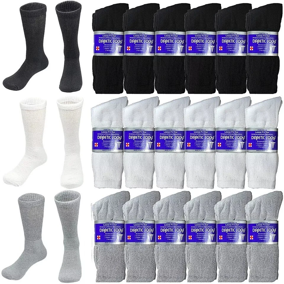Wholesale Bulk Mens Diabetic Crew Socks Health Circulatory Size 9-11,10-13,13-15 - Image 1 of 4