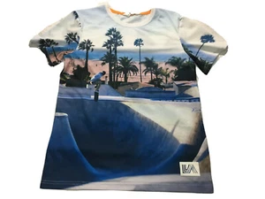 H&M Junior Boy 12-14/L/XL T-Shirt Short Sleeve CrewNeck California Beach&Palms - Picture 1 of 7
