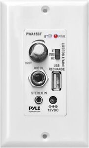Pyle Wireless BT Receiver Wall Mount - 100W In-Wall Audio Control Receiver