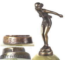 Art Deco Bronze Figure Swimmer Veronika Onyx-Sockel Signed Um 1933 O931