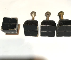 4 perillas de cajón de gabinete de cromo macizo vintage tiradores cuadrados de 3/4" - Imagen 1 de 5