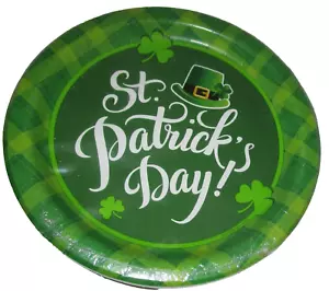ST PATRICK'S DAY Luncheon Plates ~SHAMROCK PLAID ~ 40 Ct. ~ 8 3/4" - Picture 1 of 1