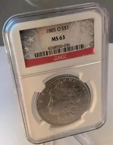 1885-O $1 dollaro d'argento Morgan NGC MS63 - Foto 1 di 6