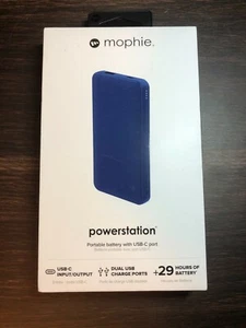 Brand New! Blue Mophie Powerstation - 8,000 mAh (USB/USB-C) 29hrs Battery - Picture 1 of 3