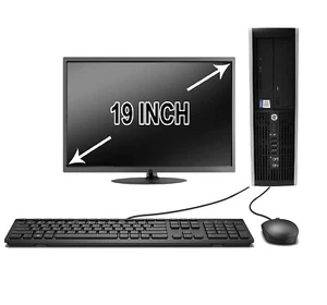 HP Elite G1 Desktop PC 4GB 2.8GHz 19" LCD Monitor WiFi ready Windows 10 USB 3.0 - Picture 1 of 9