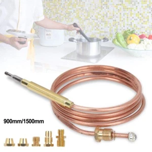 900mm/1500mmLONG UNIVERSAL-SLIM THREADED GAS BURNER THERMOCOUPLE MULTIFIT - Picture 1 of 31