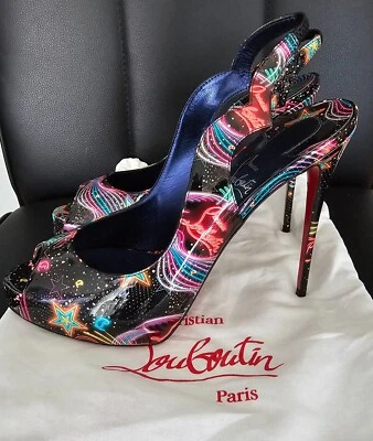 Christian Louboutin Women's Patent Starlight Hot Chick Slingback Pump Size 39 - Image 1 of 4