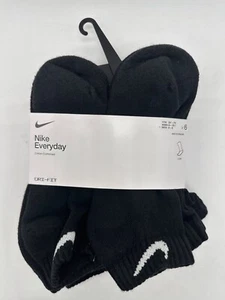 6 PAIR PACK UNISEX NIKE DRI-FIT EVERYDAY COTTON CUSHIONED LOW CUT SOCKS 5Y-7Y - Picture 1 of 3