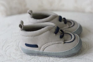Baby Kids Girl Boy Soft Sole Khaki Tan Crib Shoes Size 3 (6-9M) Sneakers Shoes - Picture 1 of 9