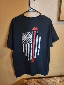 American Flag Shirt Mens Barbell Gym Back Graphic T-Shirt Short Sleeve XL USA  - Picture 1 of 4