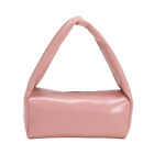 Women Pu Clutch Bag Solid Female Cylinder Tote Small Purse Handbag (pink)
