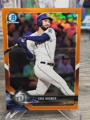 2018 Bowman Chrome Orange Refractor 25/25 Eric Hosmer #82 San Diego Padres  - Image 1 of 3