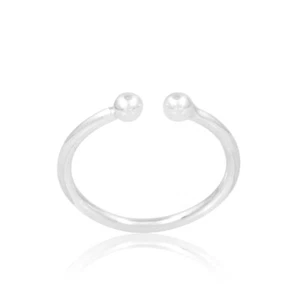 Sterling Silver Double Ball Open Band Ring For Daughter Graduation Gift Jewelry - Picture 1 of 8