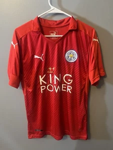 LEICESTER CITY 2016/2017 AWAY FOOTBALL SHIRT #9 VARDY PUMA JERSEY SIZE M ADULT - Picture 1 of 11