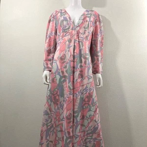 Vintage 1970’s Psychedelic Print Maxi Dress, Retro Dress, Size Large - Picture 1 of 9