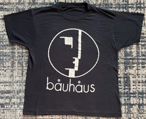 Vintage 80s Bauhaus T Shirt L Goth Rock Joy Division Punk Peter Murphy The Cure - Picture 1 of 5