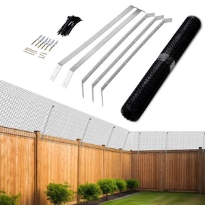 Cat Proof Fence Barrier Outdoor Cat Fencing Brackets Security Kit for Garden - Picture 1 of 22