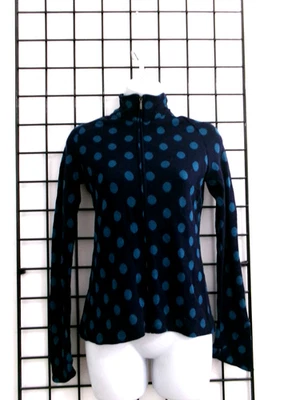 IBEX 🌸 XS == CREMALLERA COMPLETA / AZUL MARINO Y AQUA LUNARES / CÁRDIGAN DE LANA SUÉTER Foto 1 de 4