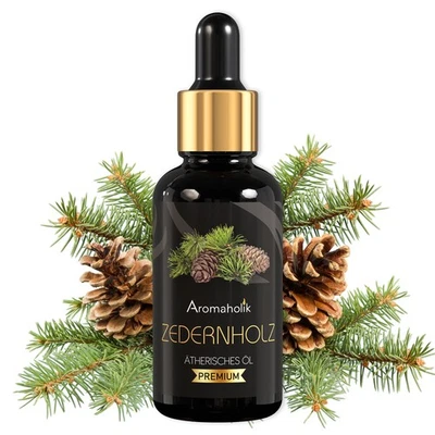 AROMAHOLIK Zedernholzöl BIO 100% naturrein – Ätherische Öle, Cedarwood Essential Oils