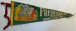 Frederick MD Barbara Fritchie House Vintage Filz Reise Wimpel 17" grün gold - Bild 1 von 4