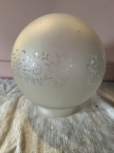 Vintage Lamp Shade Globe Floral Opaque - Picture 1 of 4