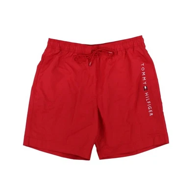 Tommy Hilfiger Men's Board Shorts Swim Drawstring Logo 7" Swim Primary Red M New - Image 1 of 2
