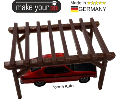 MAKEYOUR3D H0 1:87 SET Carport Garage Unterstellplatz - 3 Farben möglich