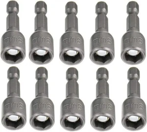 Hex Magnetic Power 8mm 5/16 Socket Adapter Drill Bit Nut Driver Set 1/4 inch Hex - Picture 1 of 2