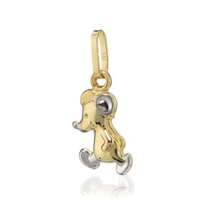 Kettenanhänger Mouse 333 Gelb Gold 8 Karat Charm poliert 12x7mm Amulett - Picture 1 of 1