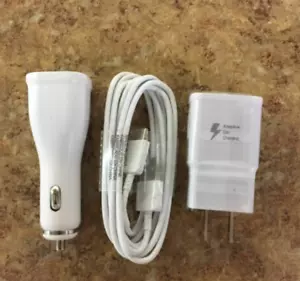 Samsung Galaxy Fast Adaptive Car Charger + Wall Charger + Micro USB + Type-C USB - Picture 1 of 13