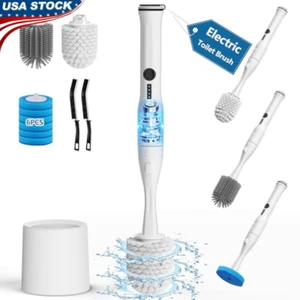 10 in 1 Electric Toilet Brush Set W/ Disposable Refills & Crevice Brushes New - Picture 1 of 7