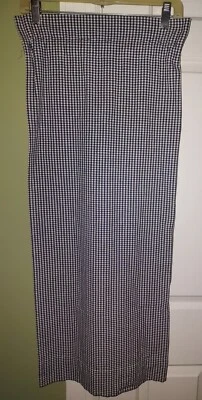 Pair JC Penney Home Collection 100% Cotton 36" Navy & White Check Café Curtains - Image 1 of 4