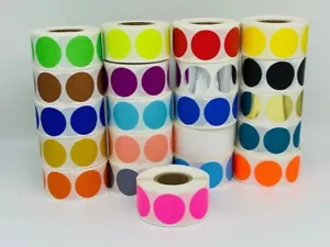 1" Round Pink Color coded Inventory Dots Roll of 500 Labels Stickers - Picture 1 of 4