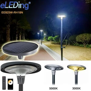 SOLAR LED UFO ROUND APP REMOTE CONTROL POST LIGHT Dusk to Dawn 20W ALUMINUM - Picture 1 of 13