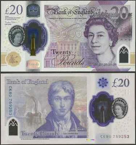 Gran Bretaña - Billete UNC 2020 20 libras - Imagen 1 de 1