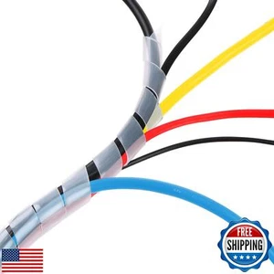 33FT XHF 5/16" Clear Spiral Cable Wrap 8mm(Wrapping Range:6mm-60mm) Cord for - Picture 1 of 5