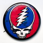 Vintage late 70s GRATEFUL DEAD button 2.25" diameter pin Steal Your Face badge