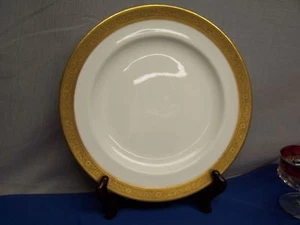 WEDGWOOD "ARLINGTON ACID" 10-1/8" DINNER PLATE Gold encrusted floral band - Picture 1 of 5