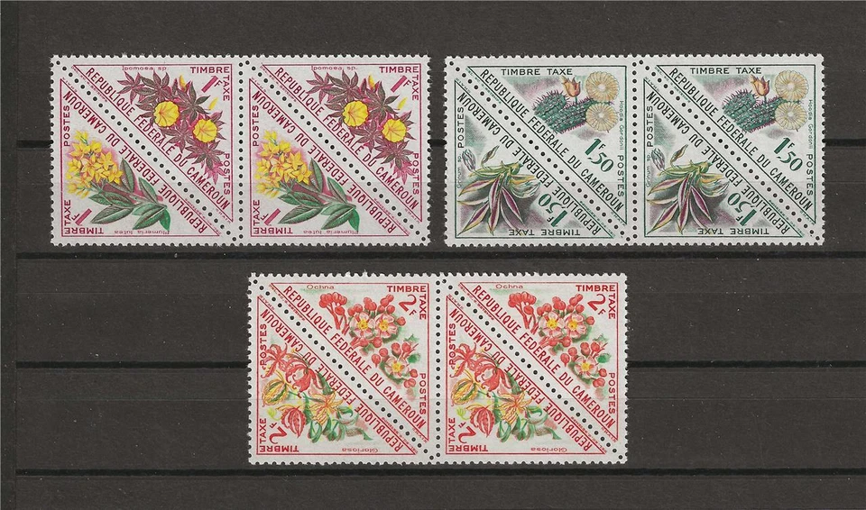Camerún 1963 Flores Cactus Invenue Camerún 3 bloques de 4 MNH Foto 1 de 1