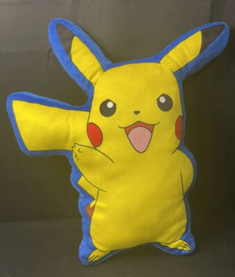 Pokemon PIKACHU Plush Soft Pillow Thumbs Up Yellow Blue 15 Inch  No Tags - Image 1 of 4
