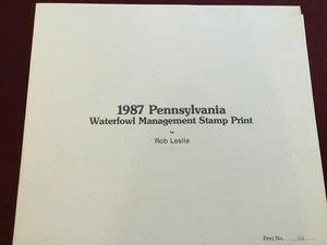 1987 Pennsylvania Waterfowl Management Stamp Print, Signed and Numbered - Picture 1 of 3