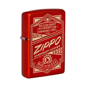 Zippo Taschenfeuerzeug metallic rot es funktioniert Design Messing Material winddicht 48620 - Bild 1 von 4