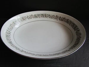 HARMONY HOUSE Southern Belle 10" cuenco vegetal ovalado blanco - flores rosas - gris - Imagen 1 de 7