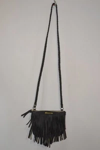 H&M small black fringed follow your heart handbag - Picture 1 of 3