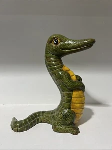 Vintage Majolica Green Ceramic Alligator 9.5” Mid Century Modern - Picture 1 of 14