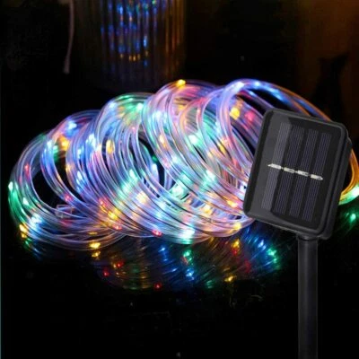 Solar 100LED Tube String Lights Outdoor Rope Waterproof Copper Wire Fairy Lights - Image 1 of 4